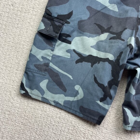 VTG Big Al Military Blue Camo Cargo Shorts Size 42 Baggy Y2K Skater Canada Made* - Picture 14 of 16